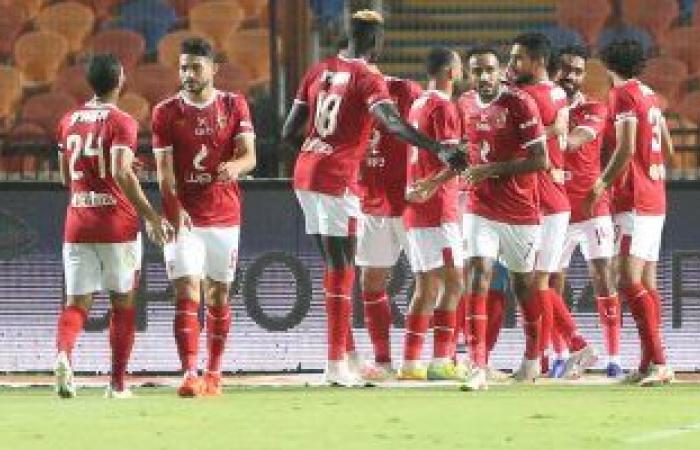Al-Ahly takes the first goal over the Arab Contractors from a...