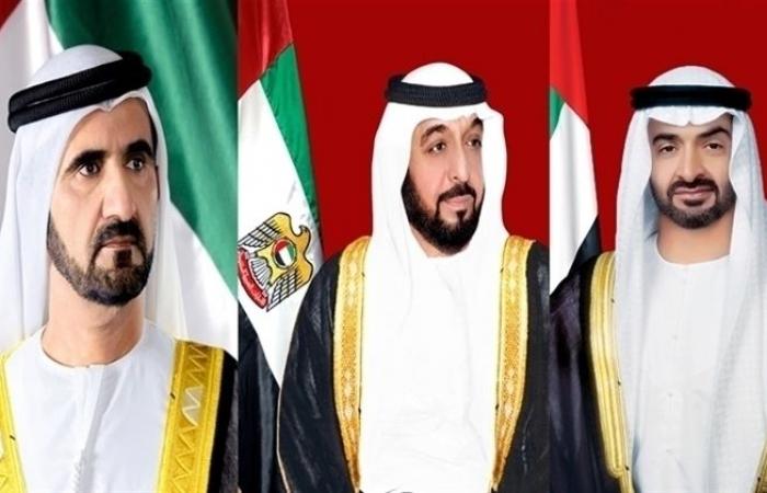 The President, Vice President and Mohammed bin Zayed congratulate Sheikh Meshaal...