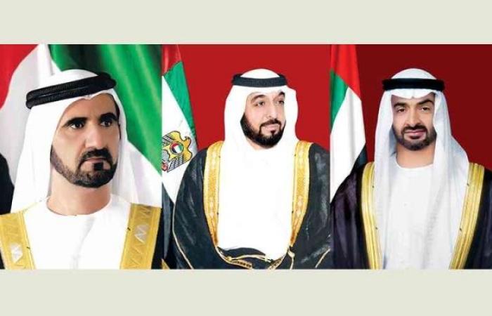Khalifa, Mohammed bin Rashid, Mohammed bin Zayed and the rulers congratulate...