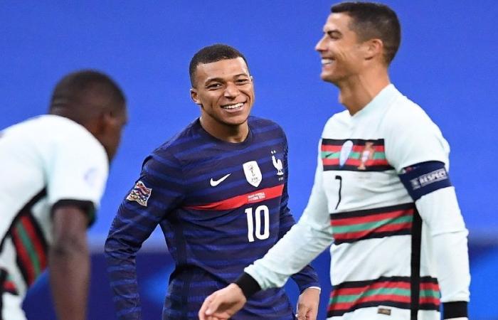 Mbappe comments on a picture of Ronaldo with the symbol “Goat”...