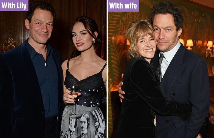 Married Affair star Dominic West, 50, discovered Lily James, 31, kissing...