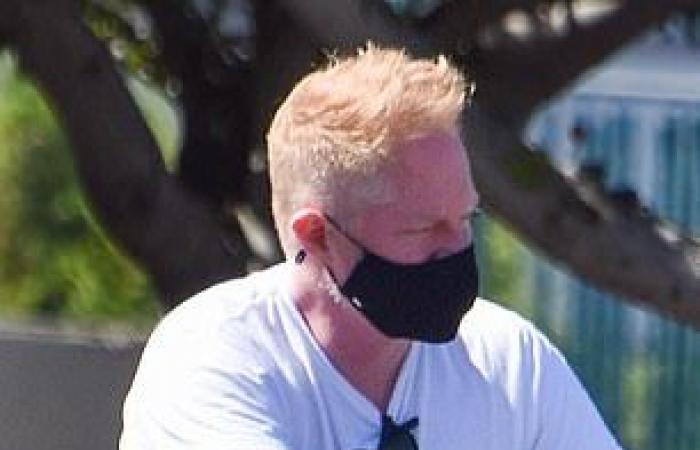 Jesse Tyler Ferguson proudly rocks a Katy Perry t-shirt while on...