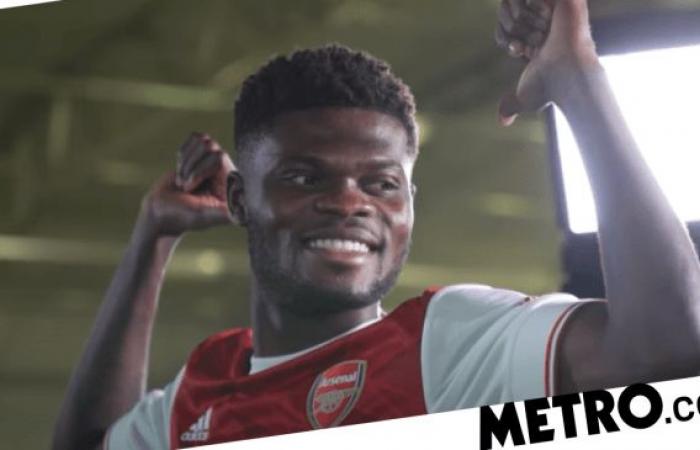 New arrival at Arsenal Thomas Partey meets Ian Wright and Pierre-Emerick...