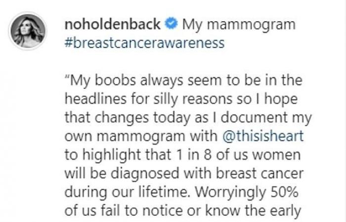 Amanda Holden films her mammography for Breast Cancer Awareness Month