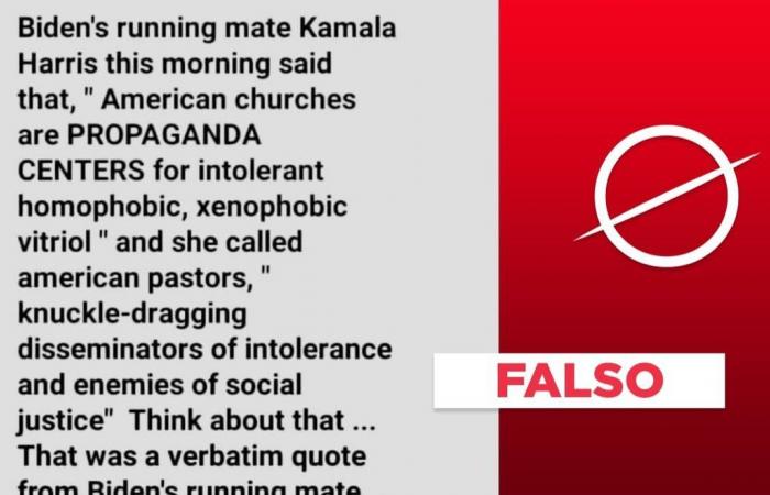 No, neither Kamala Harris said churches were “propaganda centers” nor did...