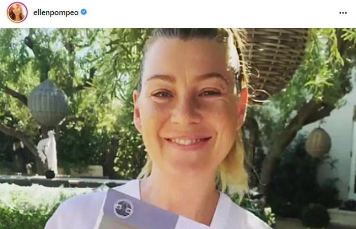 Ellen Pompeo dons a unique pair of white overalls for lunch...