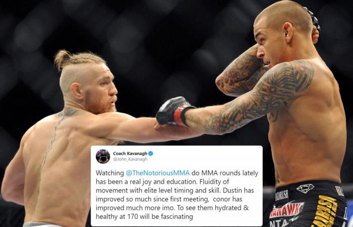 Conor McGregor wants to fight Poirier at welterweight, while coach John...