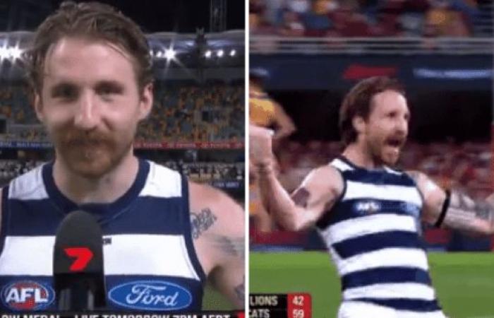 Zach Tuohy absolutely flushes out the interviewer after helping Geelong at...