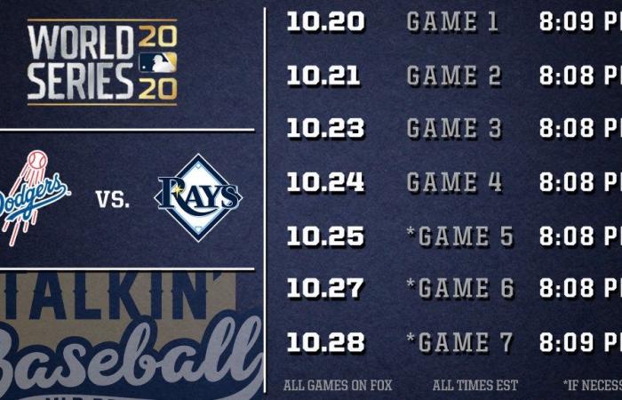 2020 World Series Schedule Dodgers Rays Major League Baseball