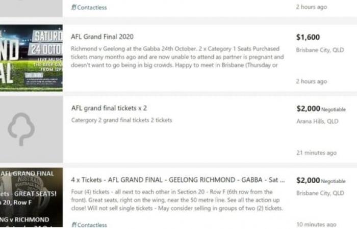 Scalping auf Gumtree, Grand Final Tickets, Gabba