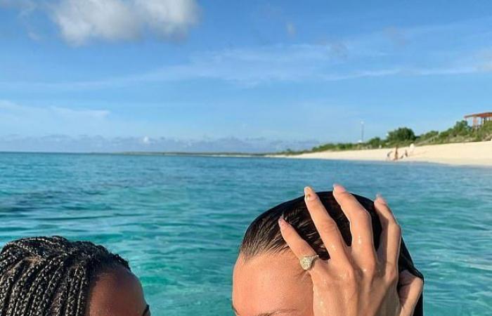 Bella Hadid and Fanny look happy during their beach vacation to...