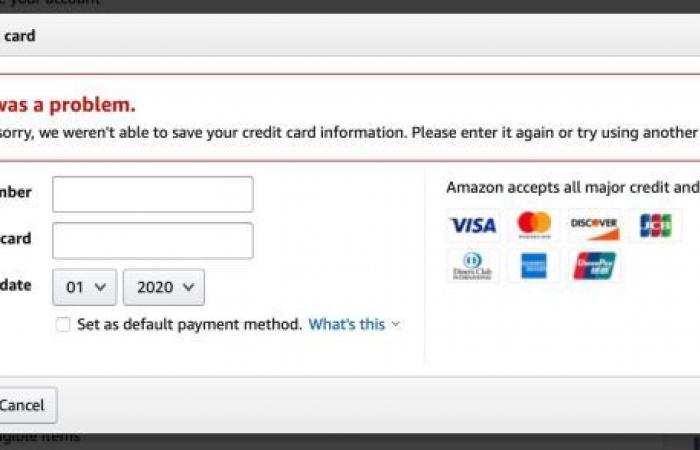 Apple cards are currently not working as Amazon payment methods due...