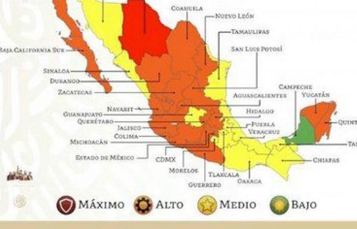 This will be the epidemiological traffic light in Mexico from October...