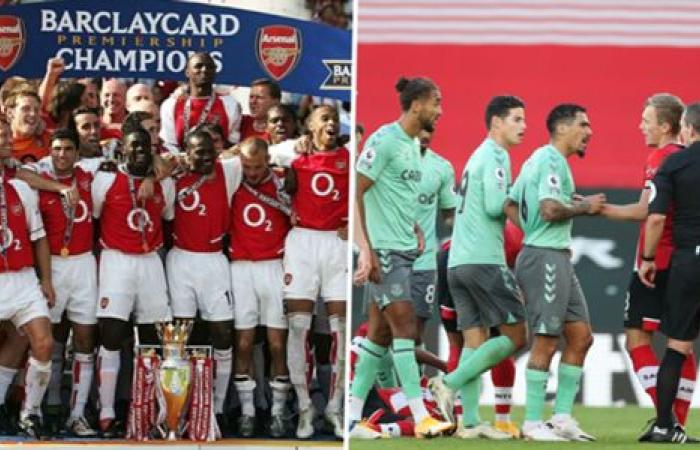 ‘Happy Invincibles Day’ – Arsenal fans celebrate Everton’s defeat while Gunners...