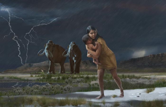 A human toddler and a mammoth crossed paths in old New...