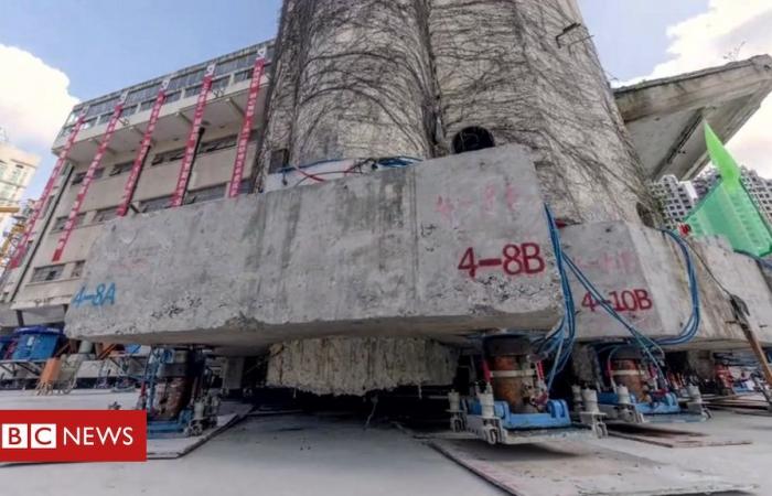 The incredible transport of a five-story building in China
