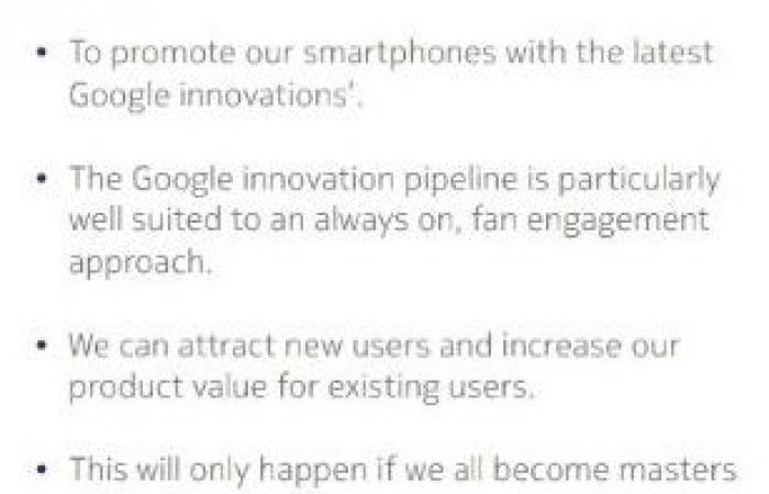 The internal document shows Nokia Mobile’s commitment to Google and indicates...