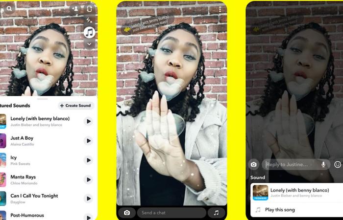 Snapchat allows users to add music to snaps