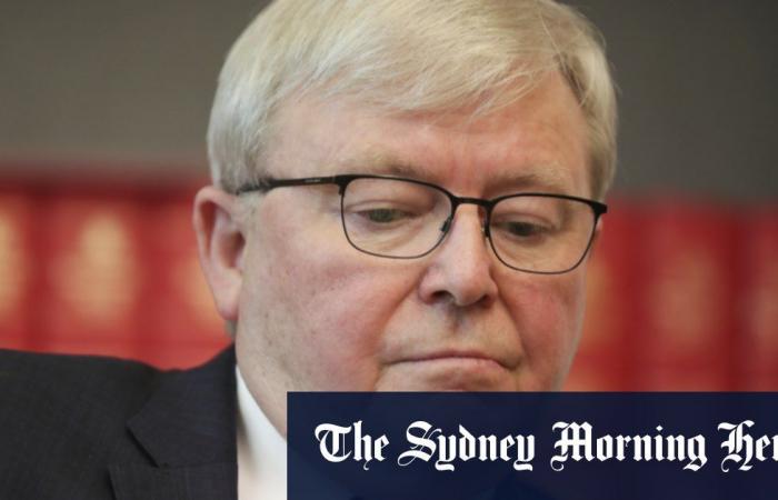 Former Prime Minister Kevin Rudd was blind to his think tank’s...