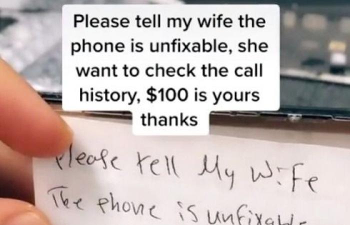 The iPhone mechanic finds a $ 100 bill and asks him...