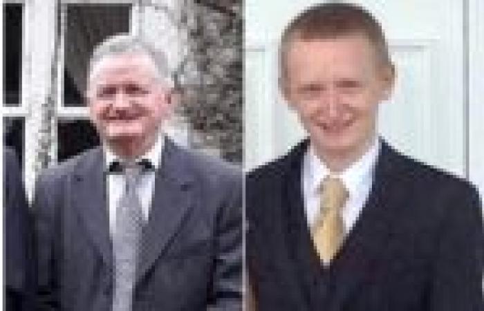 Mourners at the funeral of Cork father and son who died...