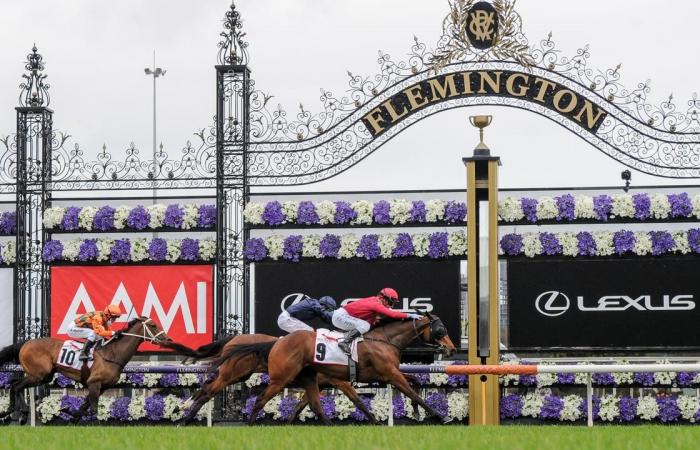 Jockey Jamie Kah won the Wakeful Stakes on Victoria Quay for...