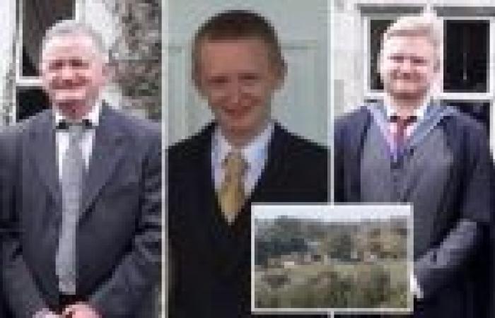 Mourners at the funeral of Cork father and son who died...
