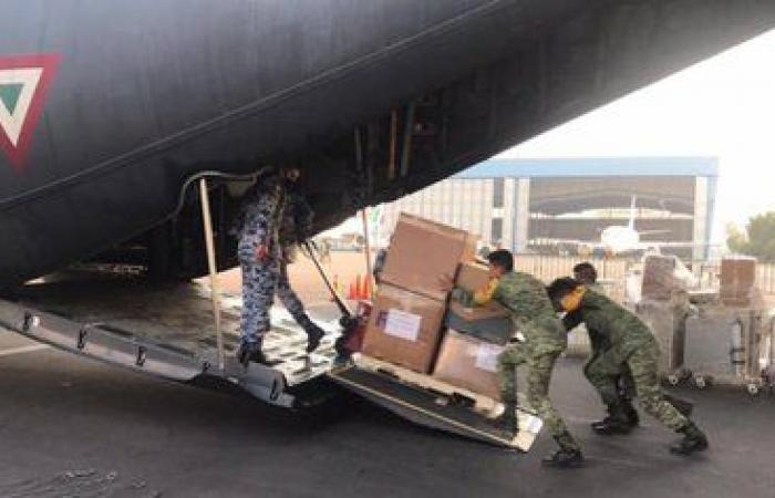 Sedena airlifted a mobile hospital to Chihuahua to treat COVID-19 patients;...