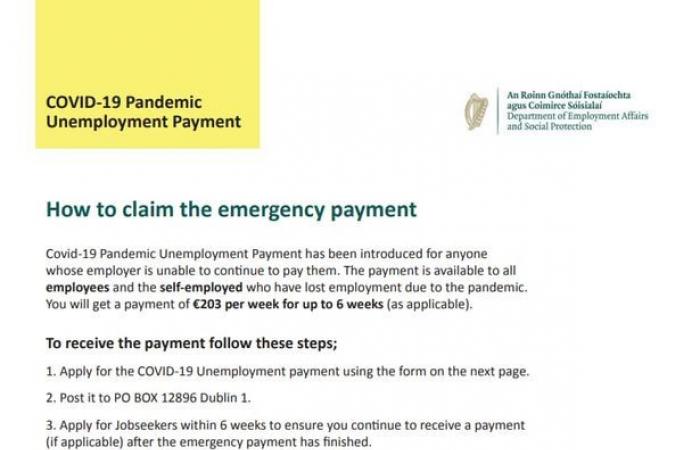 When do people on pandemic unemployment benefits in Ireland get a...