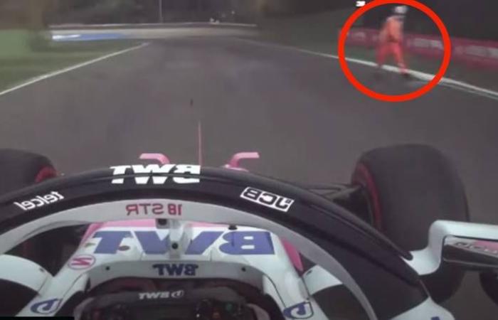 F1 driver Lance Stroll came painfully close to meeting a track...