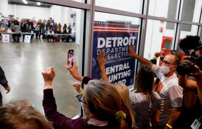 “Trump fans” shout “stop the voting” storm the Detroit counting hall...