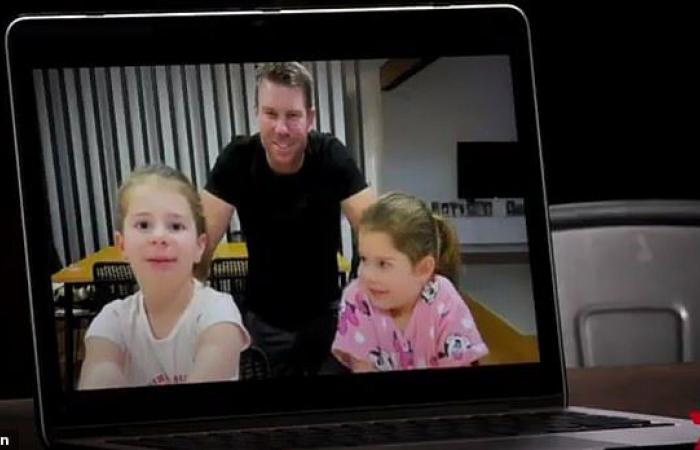 Candice Warner bursts into tears after hearing from her children in...