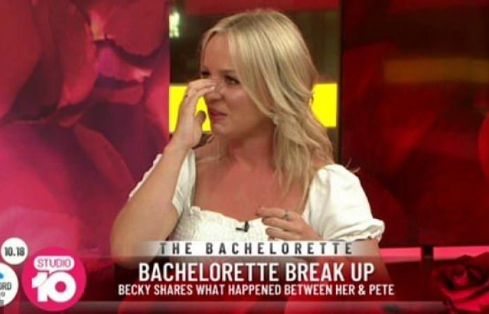 Dumped Bachelorette’s Becky Miles fights tears live in Studio 10