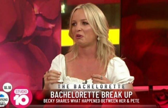 Dumped Bachelorette’s Becky Miles fights tears live in Studio 10