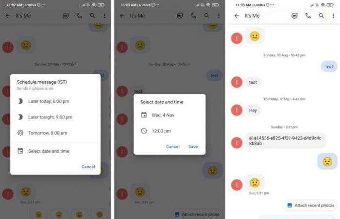 Google Messages will allow you to program the sending of SMS