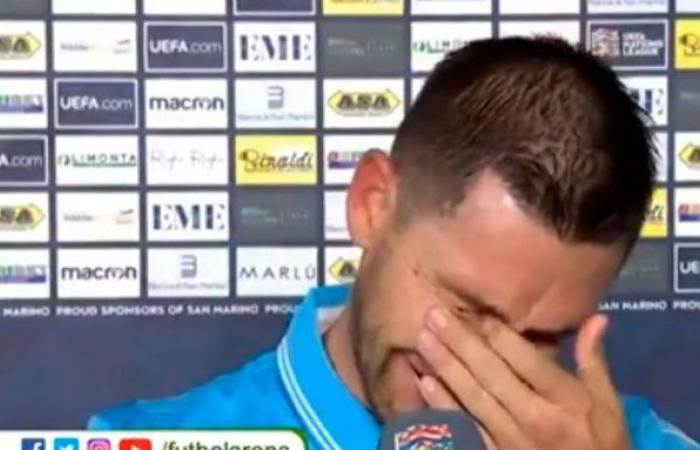 San Marino footballer cries after not losing two games in a...