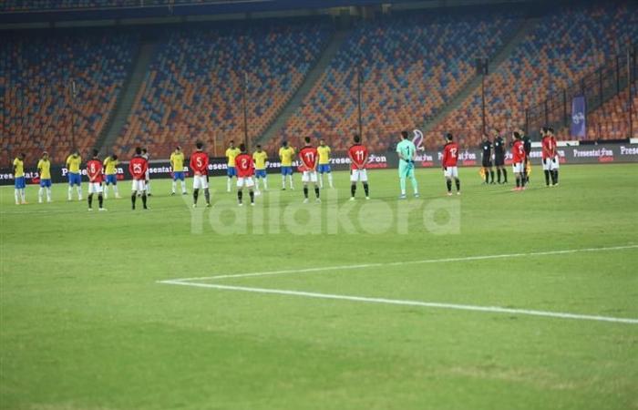 Formation of the friendly Olympic Brazil-Egypt match