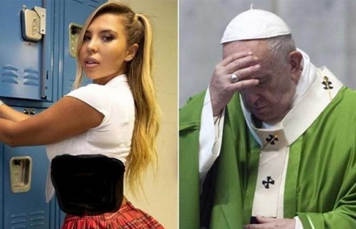 A nude photo of a model .. The Pope is banned