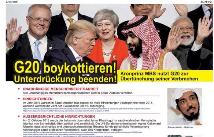 A global campaign to boycott the “G20 summit” because of Saudi...