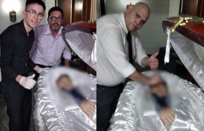 A funeral worker was fired from his job after a “selfie”...