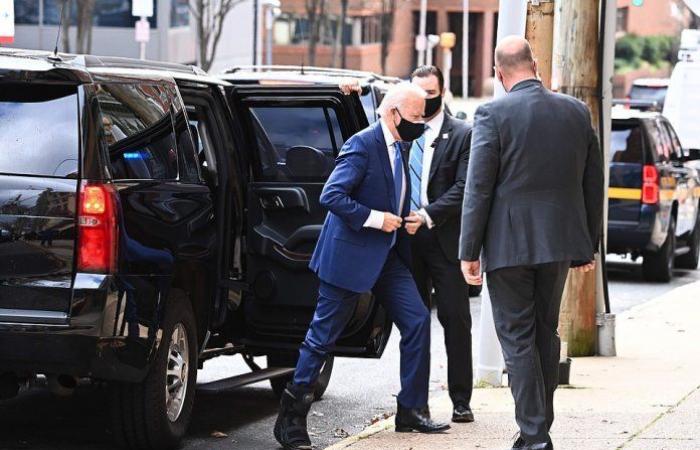 Joe Biden shows off surgical boot after broken foot