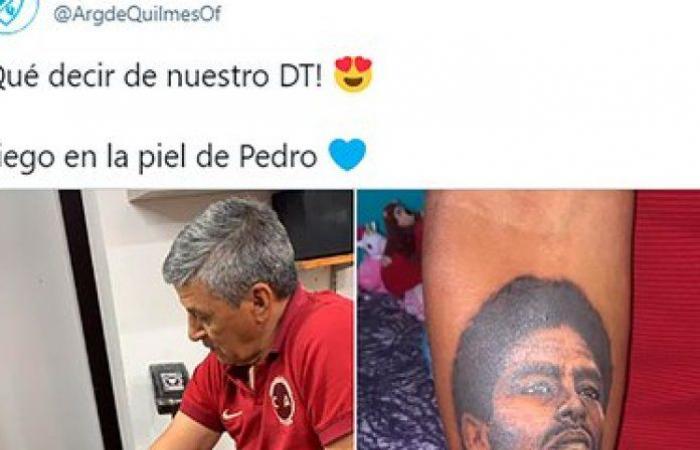 A former colleague whom Diego Maradona saved from suicide paid tribute with a tattoo on his arm
