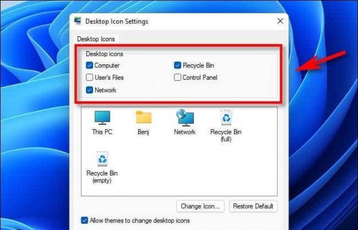 Show desktop icons in Windows 11