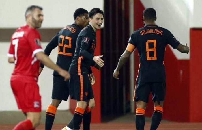 The date of the match between the Netherlands and Gibraltar in...