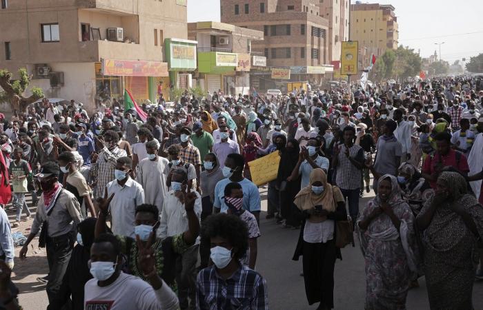 A demonstration near the presidential palace in Khartoum to demand civilian...