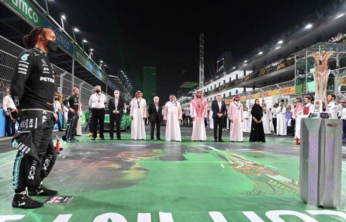 The Crown Prince arrives at the Formula 1 race track “Saudi...