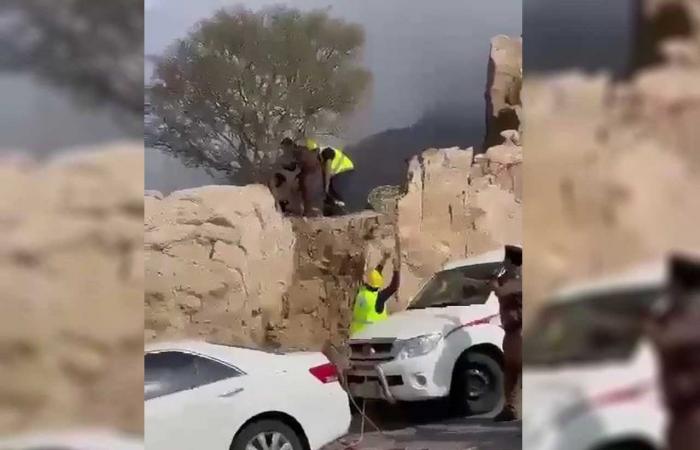 In the video.. the death of a Saudi citizen after falling...