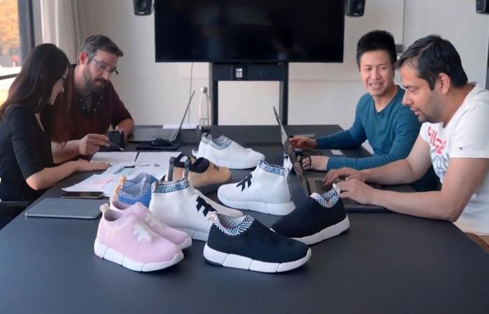 Water-resistant sneakers from coffee residue.. video