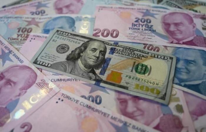 The Turkish lira rises by about 4% against the US dollar...