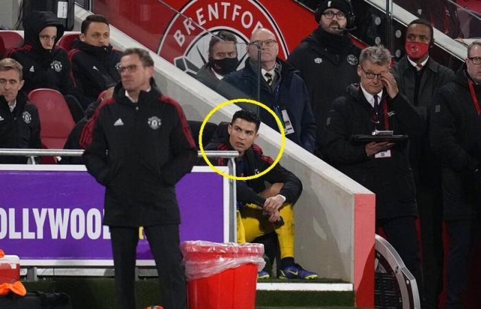 Watch .. Ronaldo gets angry at the Brentford match
